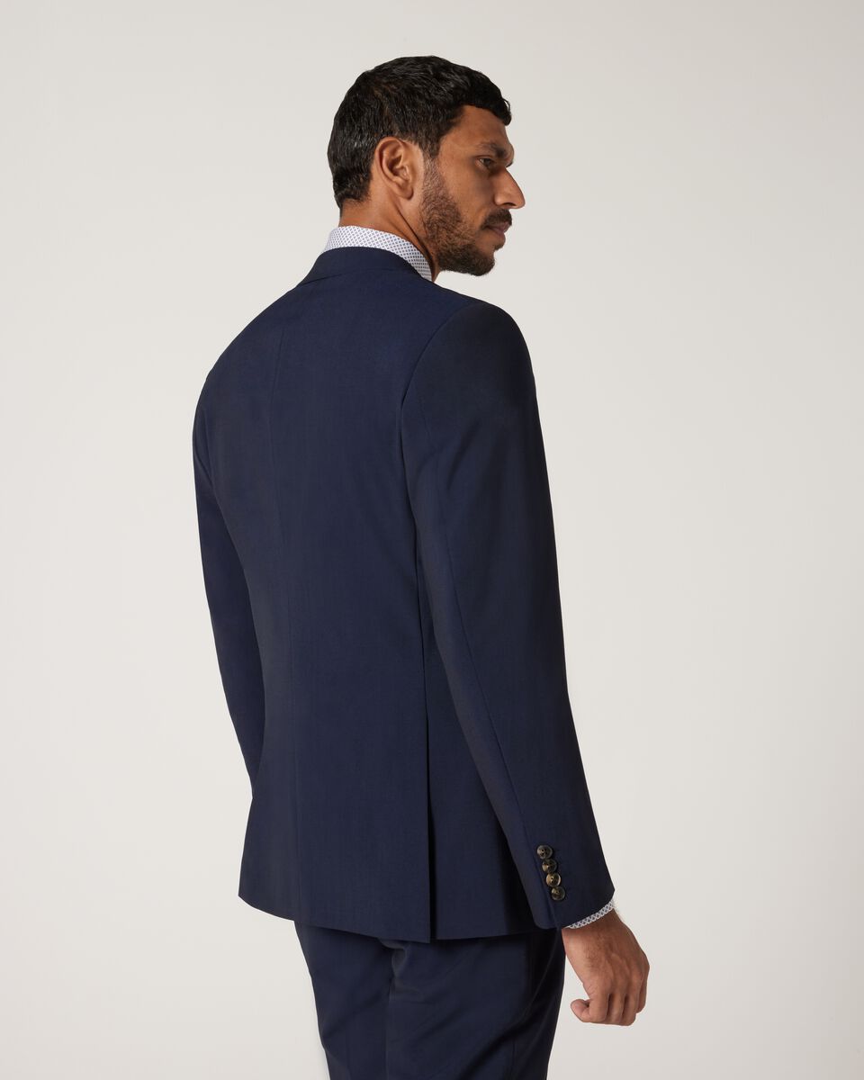 Wool Blend Regular Stretch Premium Tailored Jacket, Navy, hi-res